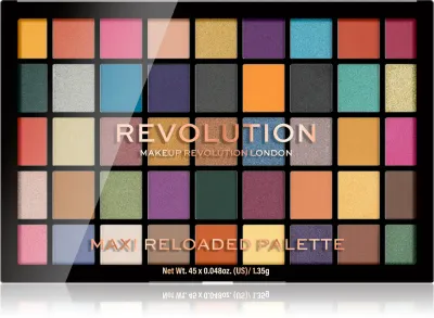 Палетка теней для век Revolution Maxi Reloaded Palette 45 оттенков, матовые и с сиянием, 45×1,35 г