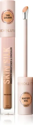 Консилер Revolution Skin Silk Under Eye Brightener Concealer, среднее покрытие, охлаждающий аппликатор, 4 мл