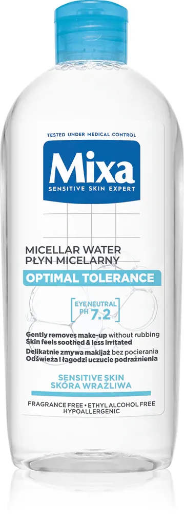 Мицеллярная вода Mixa Optimal Tolerance для чувствительной кожи, pH 5,5, 400 мл