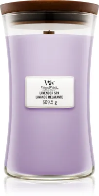Ароматическая свеча Woodwick Lavender Spa с деревянным фитилём, долгое горение, 609,5 г