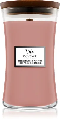 Ароматическая свеча Woodwick Pressed Blooms Patchouli с деревянным фитилём, цветочный аромат, 609,5 г