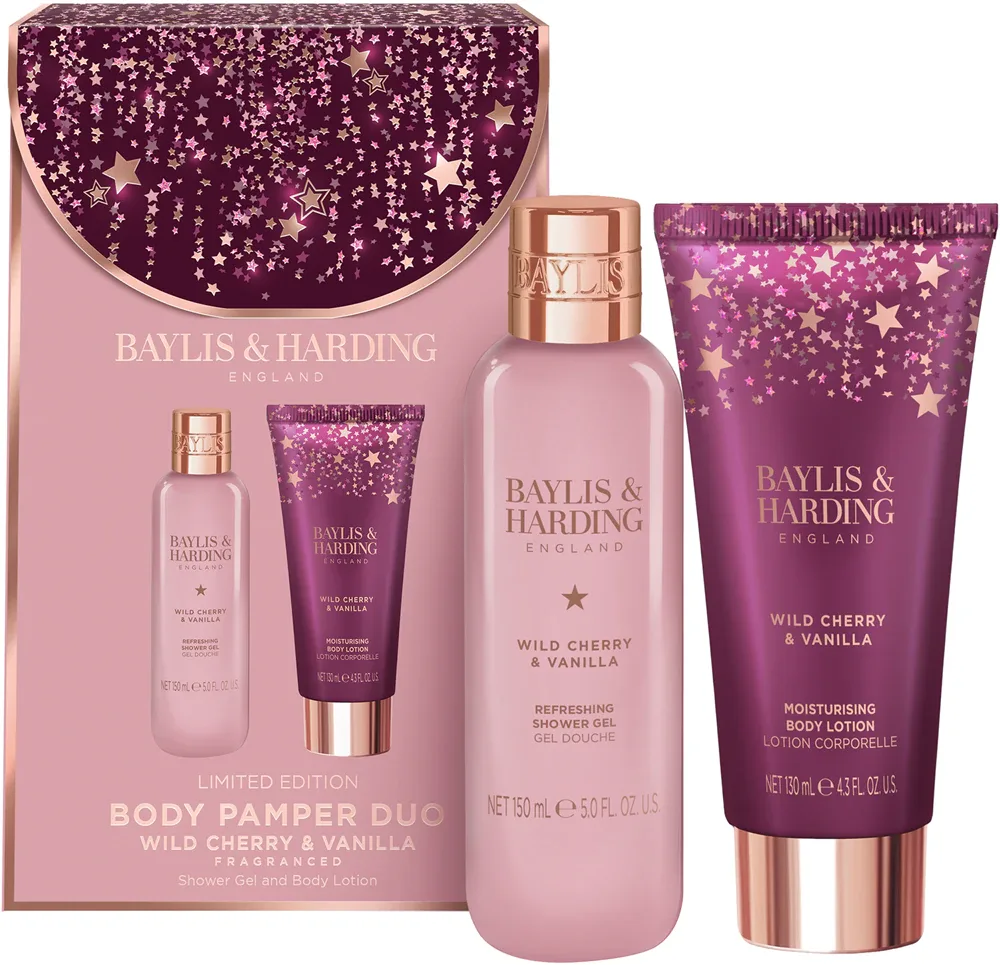 Baylis & Harding Wild Cherry & Vanilla - Набор косметический Baylis Harding Wild Cherry Vanilla для тела, гель для душа и молочко, подарочный