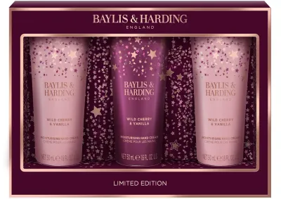 Baylis & Harding Wild Cherry & Vanilla - Набор кремов для рук Baylis Harding Wild Cherry Vanilla Luxury Hand Treats увлажняющий, подарочный, 3x50 мл