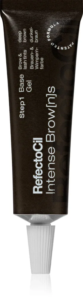 Краска-гель для бровей и ресниц RefectoCil Intense Brow[n]s Base Gel стойкая, на растительных компонентах, 15 мл, оттенок Deep Brown