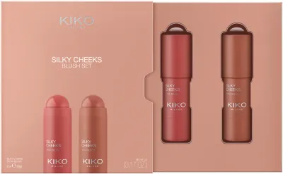 Румяна кремовые в стике KIKO Milano Silky Cheeks с лучистым финишем, растушёвываемые, 2 × 5 г