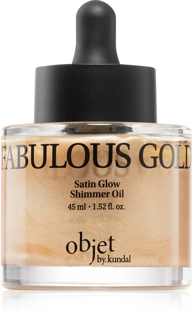Масло для тела KUNDAL Objet Satin Glow Shimmer Oil с шиммером, увлажняющее, 45 мл, оттенок Fabulous Gold