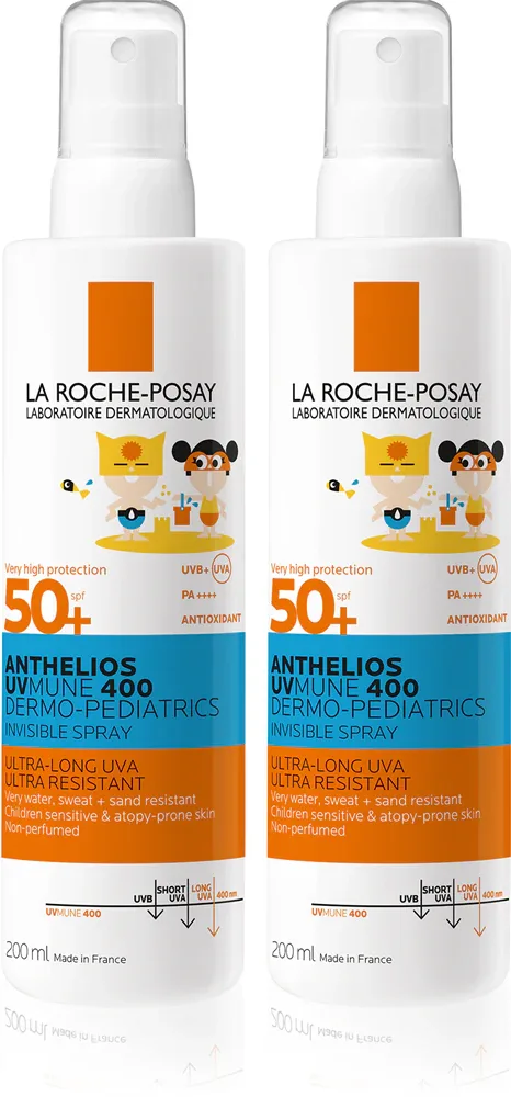 Набор солнцезащитных спреев для детей La Roche-Posay Anthelios UVMUNE 400 SPF 50+, 2 x 200 мл dla dzieci