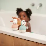 Игрушки для ванной Matchstick Monkey Endless Bathtime Fun Wobblers неваляшки, сине-жёлтые, 2 шт Mint Green & Dusty Pink — фото 2