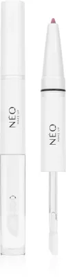 Карандаш и блеск для губ 2 в 1 NEO MAKE UP Intense Serum 2in1 Lipliner Lipgloss с гиалуроновой кислотой, 1 шт, оттенок 02 Blushing Pink
