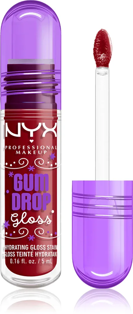 Блеск для губ NYX Professional Makeup Gingerbaddie Land Gum Drop увлажняющий, праздничная коллекция, 1 шт, оттенок 03 Cranberry Splash