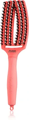 Плоская щётка для волос Olivia Garden Fingerbrush Boar Nylon, для сухих и влажных волос, съёмный штифт, 1 шт