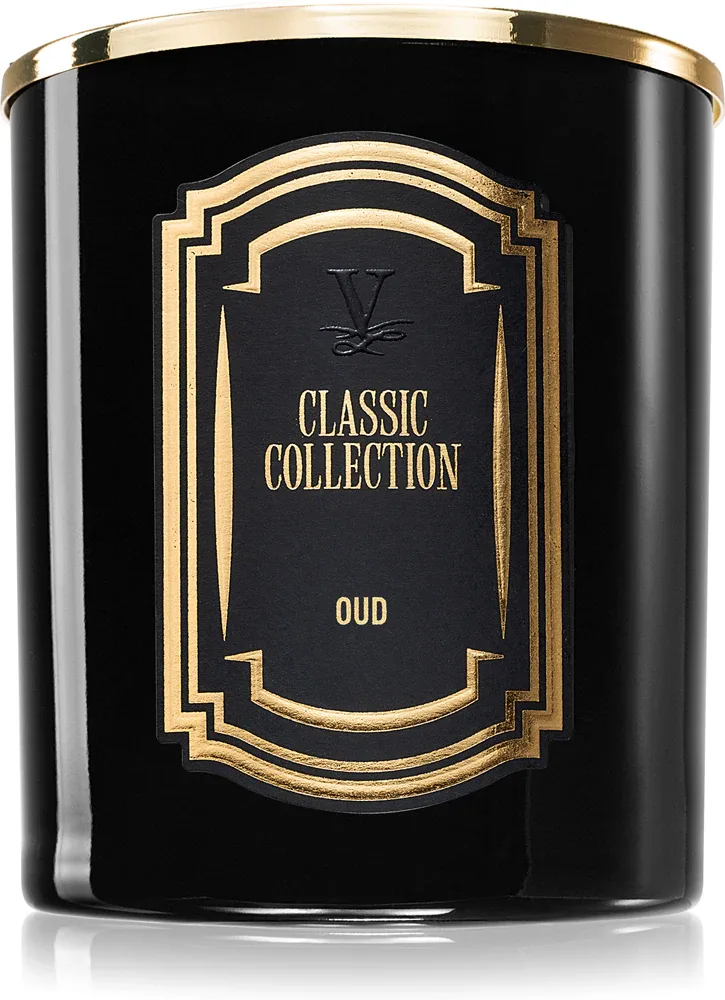 Свеча ароматическая Vila Hermanos Classic Collection Oud древесная, соево-кокосовый воск, чистое горение, 200 г