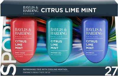 Baylis & Harding Men's Citrus Lime & Mint - Набор мужской косметики Baylis Harding Men's Citrus Lime Mint Men's Trio Bathing, гель для душа, шампунь и бальзам после бритья