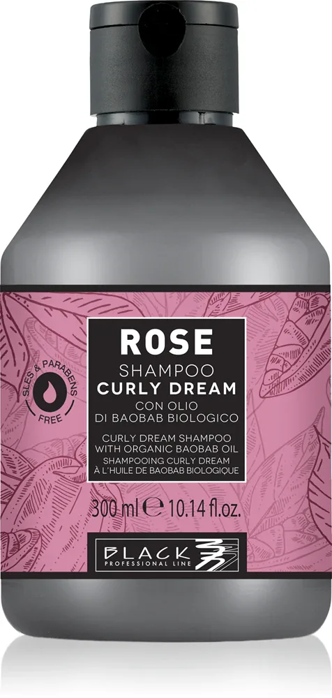 Шампунь для волос Black Professional Line Rose Curly Dream для вьющихся волос, увлажняющий, 300 мл