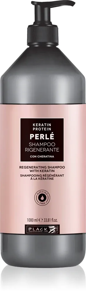 Шампунь для волос Black Professional Line Line PERLE Regenerating Keratin Shampoo с кератином, увлажняющий, 1000 мл