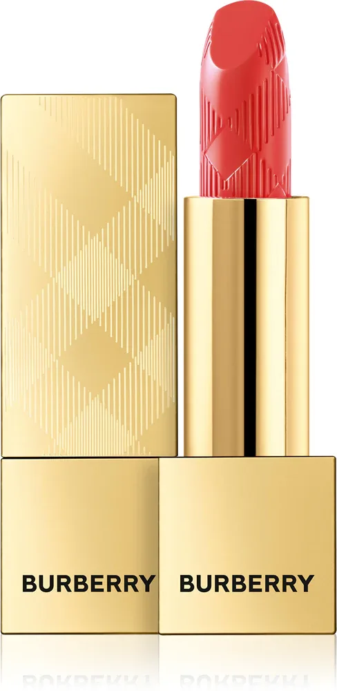 Помада для губ Burberry Kisses сатиновая, стойкая, с гиалуроновой кислотой, 3 г, оттенок Coral Pink 65