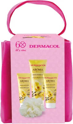 Набор косметики для тела Dermacol Aroma Moment Vanilla Bourbon подарочный, с кремом для рук, гелем для душа и молочком
