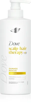 Шампунь для волос Dove Scalp + Hair Therapy Damage Rescue для повреждённых волос, для чувствительной кожи головы, 400 мл
