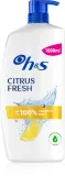 Head & Shoulders Citrus Fresh - Шампунь против перхоти Head Shoulders Citrus Fresh для мужчин и женщин, защита до 72 часов, 1000 мл, 1000 мл — фото 1