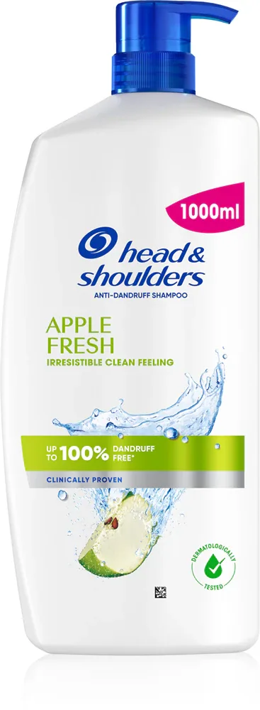 Head & Shoulders Apple Fresh - Шампунь против перхоти Head Shoulders Apple Fresh с ароматом зелёного яблока, для ежедневного применения, 1000 мл, 1000 мл
