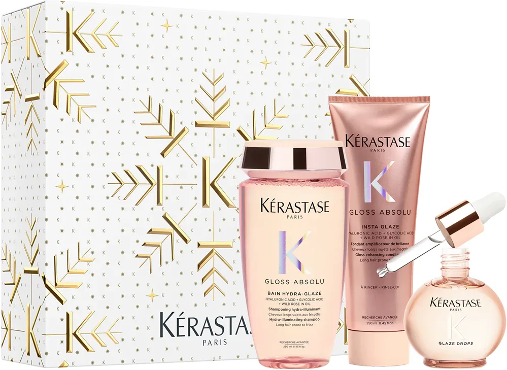 Kérastase Gloss Absolu - Набор для волос Kerastase Gloss Absolu шампунь, кондиционер и масло, для блеска и мягкости