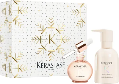 Kérastase Gloss Absolu - Набор для волос Kerastase Gloss Absolu крем для укладки и масло, против пушистости, подарочный