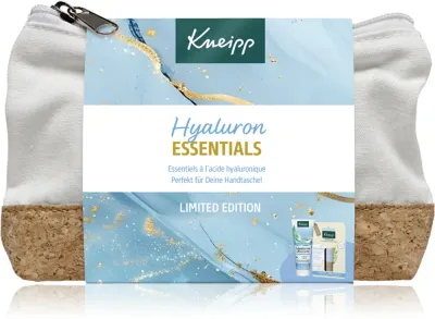 Набор подарочный Kneipp Hyaluron Essentials: крем для рук и бальзам для губ, с косметичкой