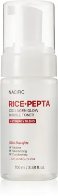 Тоник для лица Nacific Rice + Pepta Collagen Glow Bubble Toner увлажняющий, для сияния, 100 мл