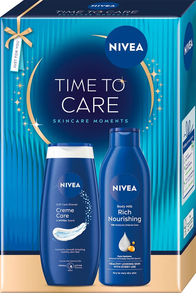 Набор косметики NIVEA Time to Care подарочный, с гелем для душа