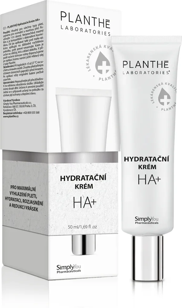 PLANTHÉ Moisturizing Face Cream HA+ - Крем для лица увлажняющий PLANTHE Moisturizing Face Cream HA+ с гиалуроновой кислотой и ниацинамидом, 50 мл, 50 мл