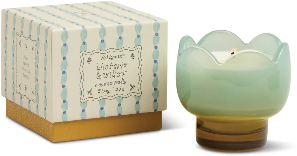 Свеча ароматическая Paddywax Tulip Wisteria Willow, с соевым воском, весенне-летний аромат, 155 г