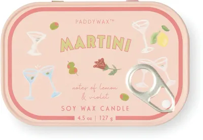 Свеча ароматическая Paddywax Bistro Tin Martini, из соевого воска, 127 г