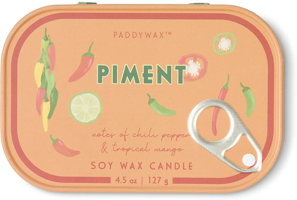 Свеча ароматическая Paddywax Bistro Tin Piment, из соевого воска, 127 г