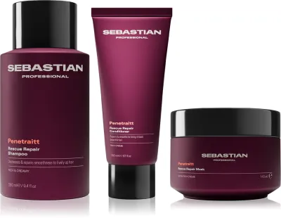 Набор для волос Sebastian Professional Penetraitt Bundle для химически повреждённых волос, шампунь, кондиционер и маска, 3 шт