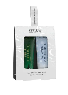 Набор кремов для рук Scottish Fine Soaps Winter Comforts Fir Firelight подарочный, увлажняющий, 2 шт. по 30 мл