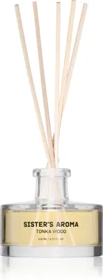 Аромадиффузор Sister's Aroma Home Fragrance Tonka Wood, с палочками, согревающий аромат, 110 мл