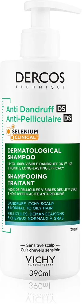 Шампунь против перхоти Vichy Dercos Anti-Dandruff, для нормальных и жирных волос, 390 мл