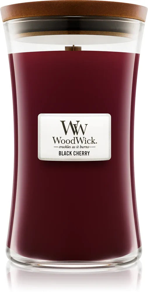 Свеча ароматическая Woodwick Black Cherry с деревянным фитилём, фруктовый аромат, 609,5 г
