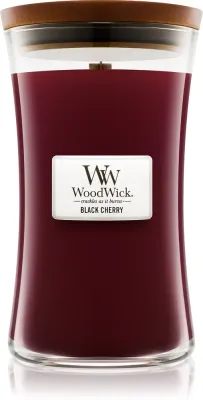 Свеча ароматическая Woodwick Black Cherry с деревянным фитилём, фруктовый аромат, 609,5 г