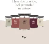 Свеча ароматическая Woodwick Crystal Ginger с деревянным фитилём, согревающий пряный аромат, z drewnianym knotem 275 г / z drewnianym knotem 610 г — фото 6