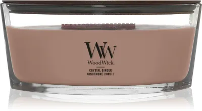 Свеча ароматическая Woodwick Crystal Ginger с деревянным фитилём, пряный аромат, 453,6 г z drewnianym knotem
