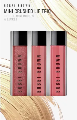 Набор блесков для губ Bobbi Brown Holiday Mini Crushed Lip Trio, увлажняющие, мини-версии, 3 шт. по 4 мл, оттенок New Romantic / Love Letter / Kir Sugar