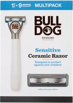 Бритва Bulldog Sensitive Ceramic Razor мужская, со сменными кассетами, с подвижной головкой