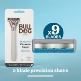 Бритва Bulldog Sensitive Ceramic Razor мужская, со сменными кассетами, с подвижной головкой — фото 2