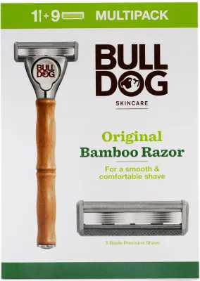 Бритва Bulldog Original Bamboo Razor мужская, со сменными кассетами, с подвижной головкой