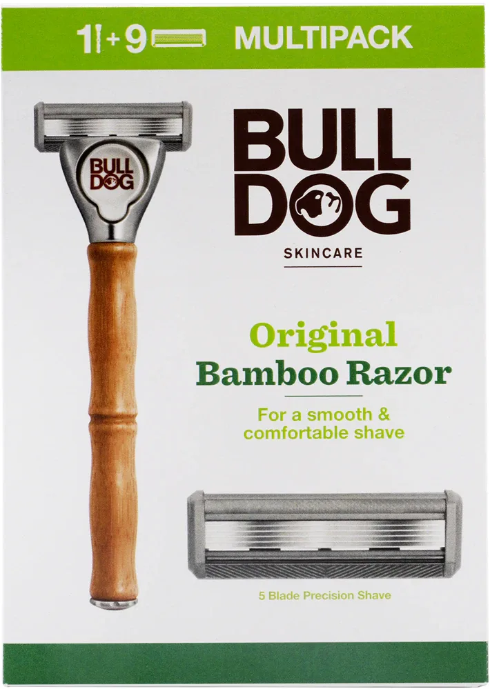 Бритва Bulldog Original Bamboo Razor мужская, со сменными кассетами, с подвижной головкой