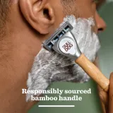 Бритва Bulldog Original Bamboo Razor мужская, со сменными кассетами, с подвижной головкой — фото 5