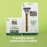 Бритва Bulldog Original Bamboo Razor мужская, со сменными кассетами, с подвижной головкой — фото 6