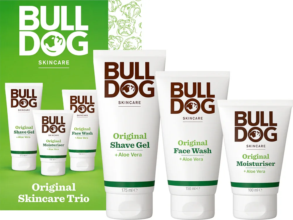 Набор косметики для лица Bulldog Original Skincare Trio мужской, подарочный, с гелем для бритья