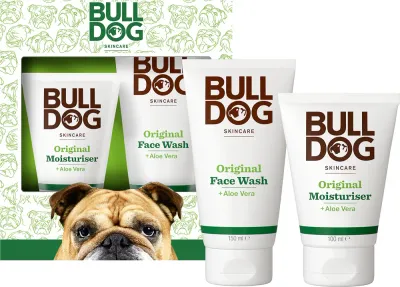 Набор косметики для лица Bulldog Original Skincare Duo мужской, подарочный, гель для умывания и крем